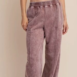 Spiced Chai Mineral Wash with Elastic Waisted Design